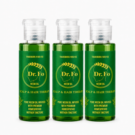 Dr. Fo Scalp & Hair Therapy with Pure Neem Oil & Premium Homeopathic Mother Tinctures® – Bundle of 3